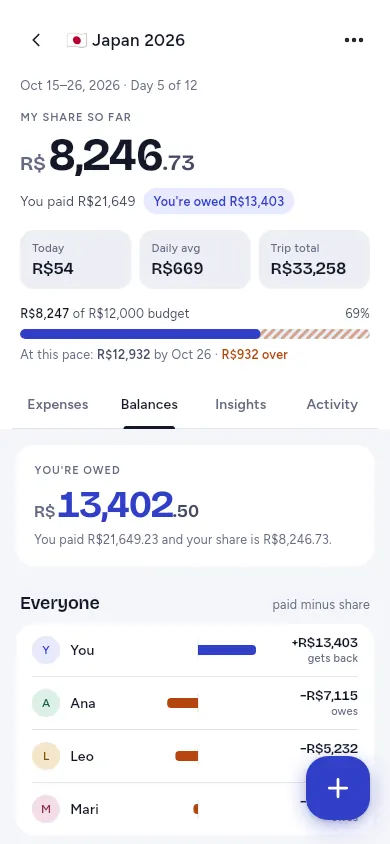 Balances: who's owed and who owes